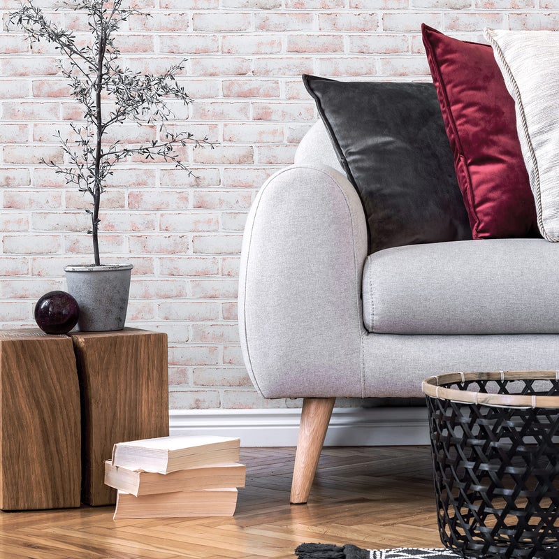 Tempaper Textured White Brick Removable Peel and Stick Wallpaper, 20.5 in X 16.5 ft, Made in the USA - Image 4